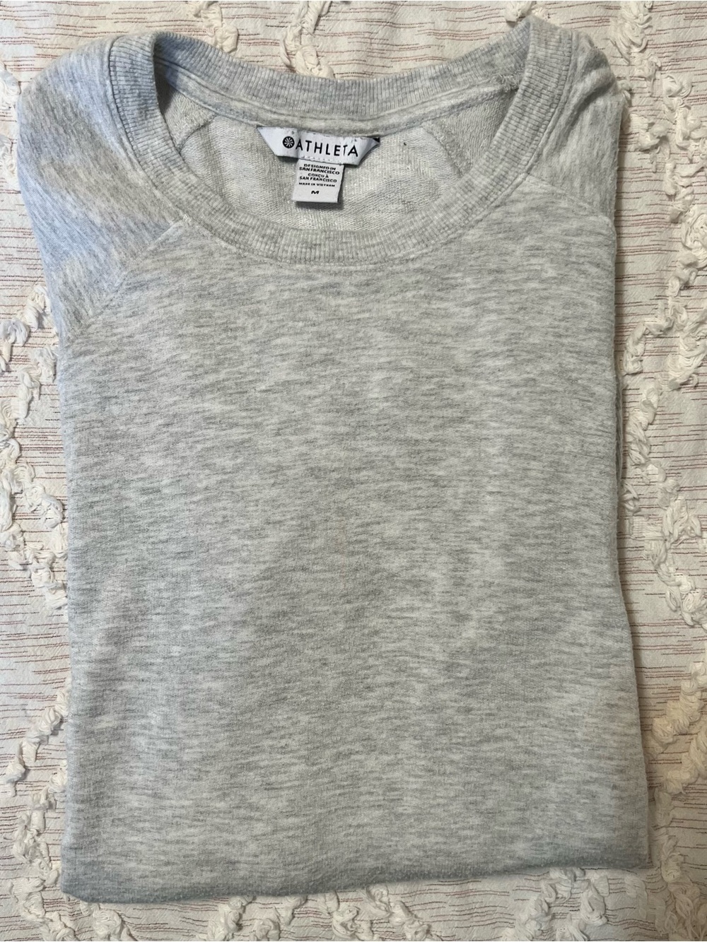 Athleta Light Heather Gray Crewneck Sweatshirt size medium